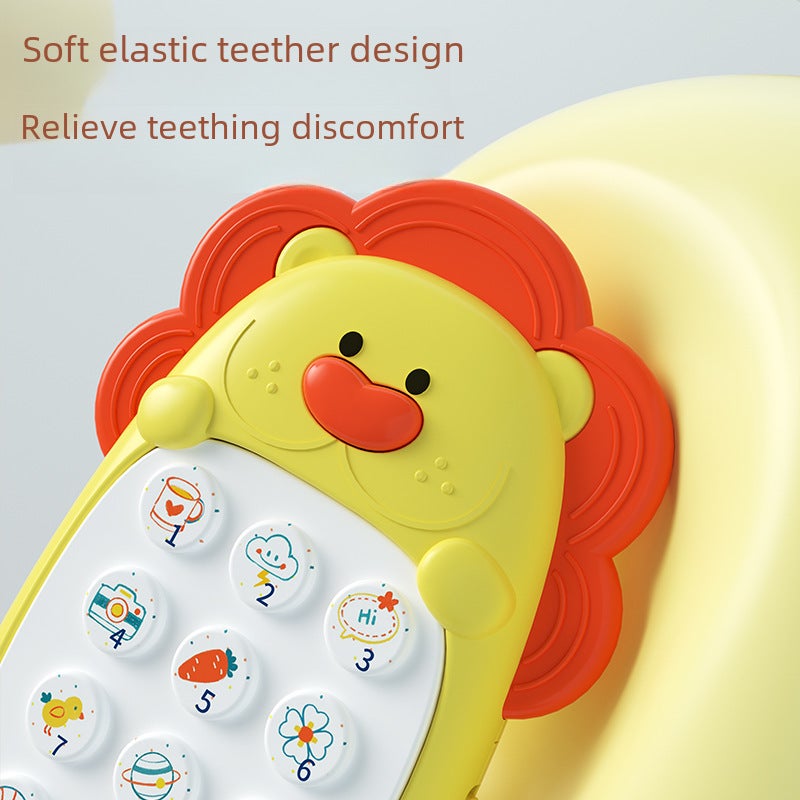 Children's mobile phone toys can bite the baby educational early education 0-1 years old 2 baby simulation model music phone(Moe Lion Mobile Phone Self-provided Battery [Cross-border English Version]]) - Image 4