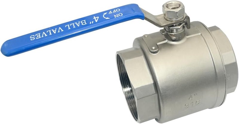 DAN SPEED 4" NPT Female 316 Stainless Steel Full Port Ball Valve Vinyl Handle WOG1000 - Image 2