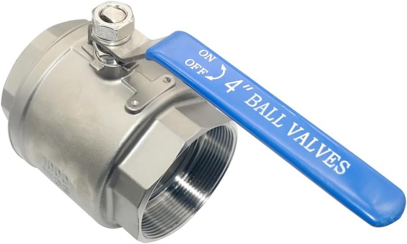 DAN SPEED 4" NPT Female 316 Stainless Steel Full Port Ball Valve Vinyl Handle WOG1000 - Image 1