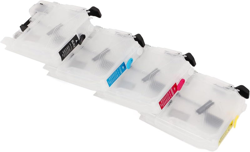 Polypropylene Material Construction Refillable Ink Cartridge Set with Permanent Chip - Compatible with LC123-4 Pack Replacement Kit Including Black Cyan Magenta and Yellow (LC203) - Image 5