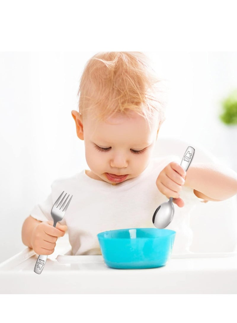 Oasisgalore 6-Piece Kids Silverware Set - Stainless Steel Toddler Forks & Spoons, Safe Flatware for Children (3 Forks, 3 Spoons) - Image 5
