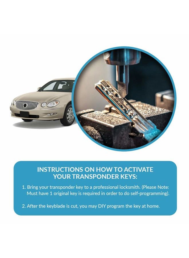 Keyless2Go بديل لمفتاح السيارة الجديد غير المقطوع PK3 مع جهاز إرسال الإشعال B107 PT04 (عبوة 2) - Image 4