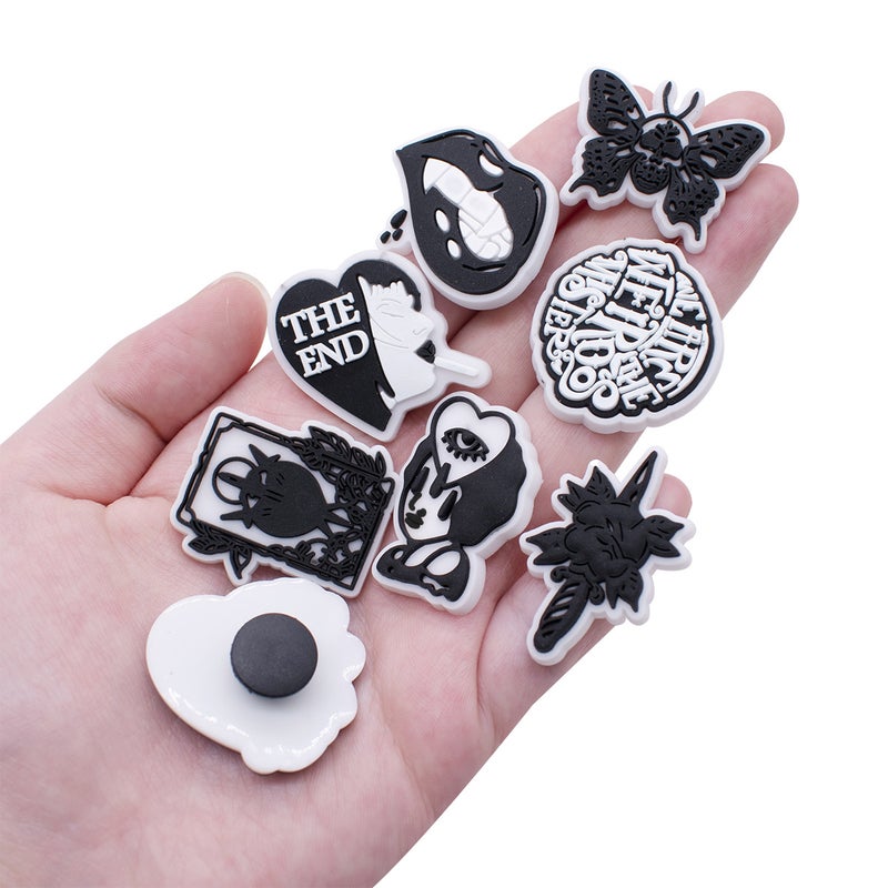 Halloween Carnival Party Crocs Shoes Flower Pvc Soft Shoe Buckle Beach Shoes Diy Decorative Buckle E-Commerce Accessories - Image 3