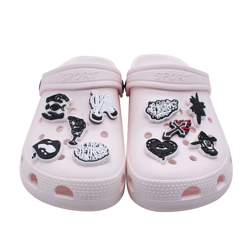 Halloween Carnival Party Crocs Shoes Flower Pvc Soft Shoe Buckle Beach Shoes Diy Decorative Buckle E-Commerce Accessories - Image 4