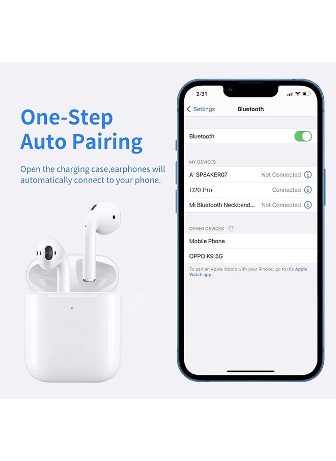 Ocean - Wireless Earbuds, Bluetooth Headphones, Immersive Sound, Personalized Spatial Audio, with Lightning Charging Case, White - Image 1