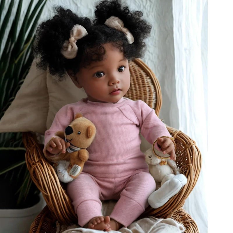 BABESIDE Lifelike Reborn Baby Dolls Daisy Black Girl- 20 Inch Soft Body Realistic-Newborn Baby Dolls Handmade Real Life Baby Dolls with Clothes and Toy Gift for Kids Age - Image 1