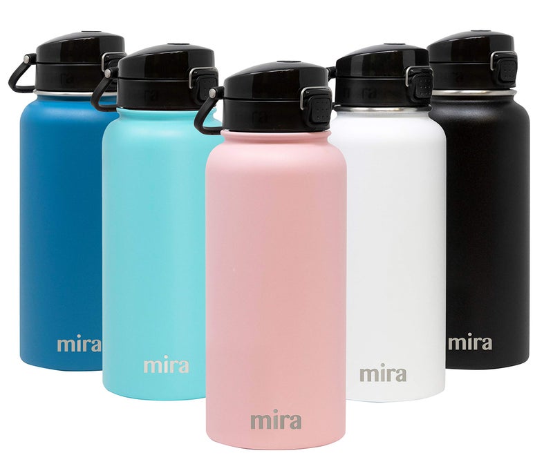 MIRA 32 oz Insulated Water Bottle - Stainless Steel Thermo with One-Touch Quick-Open Spout - Double Wall Hot & Cold (24Hr Cold/12Hr Hot) - Rose Pink - Image 1
