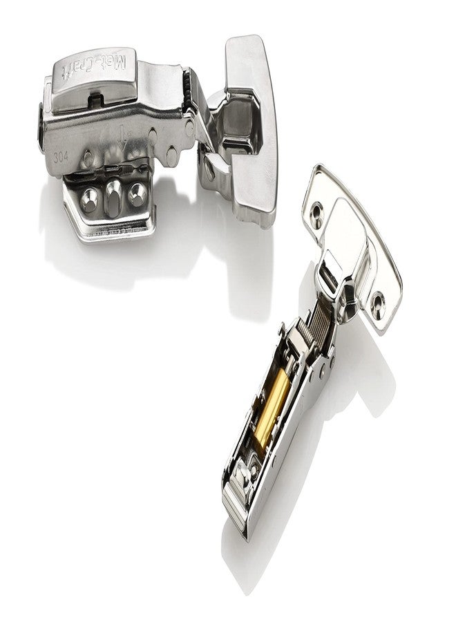 Met Craft Stainless Steel Pluton Heavy Soft Close Hydraullic Concealed Hinges for Full Overlay Door Pack of 1 Pair (0 Degree Crank, Silver) - Image 3