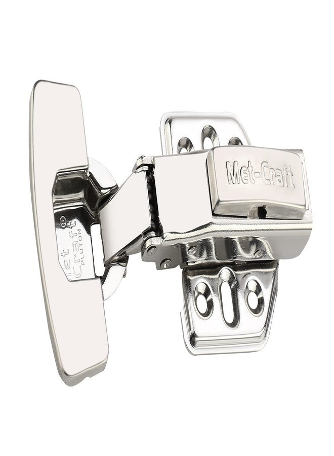 Met Craft Stainless Steel Pluton Heavy Soft Close Hydraullic Concealed Hinges for Full Overlay Door Pack of 1 Pair (0 Degree Crank, Silver) - Image 2