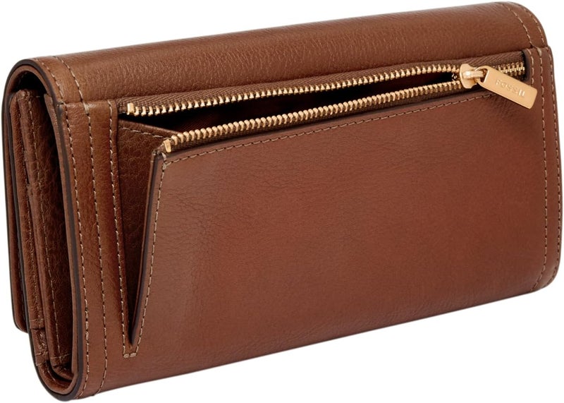 فوسيل Fossil Women's Logan Leather RFID-Blocking Flap Clutch Wallet for Women - Image 4