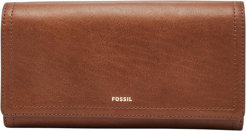 فوسيل Fossil Women's Logan Leather RFID-Blocking Flap Clutch Wallet for Women - Image 1