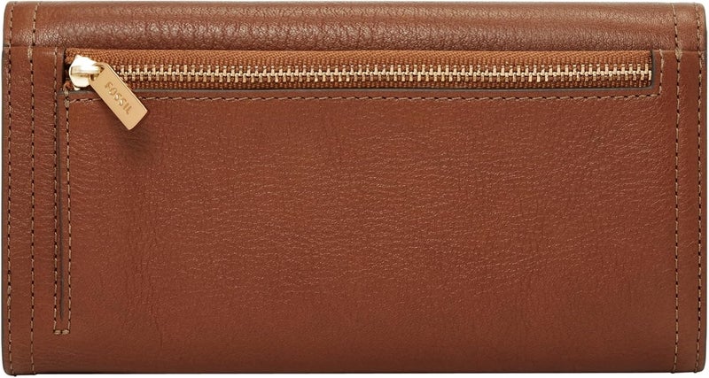 فوسيل Fossil Women's Logan Leather RFID-Blocking Flap Clutch Wallet for Women - Image 3