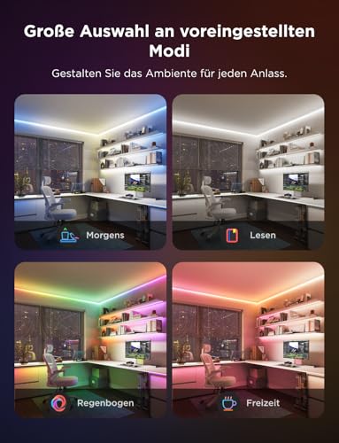 Govee COB LED Strip Light Pro, LED Lights for Bedroom Compatible with Alexa, Google Assistant and Matter, RGBICW Light with Warm White, Smart Strip Light, LED Lights for Bedroom, Color Changing, 9.8ft - Image 4