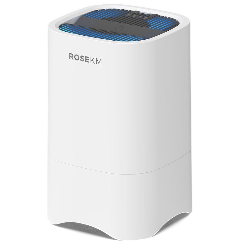 Rosekm منقيات الهواء الصغيرة ROSEKM للمنزل، منقي هواء ميني للمكتب، غرفة النوم، المكتب، السيارة، الغرفة، منقي هواء محمول HEPA لتنظيف الهواء من الدخان والغبار مع ضوء ليلي - Image 1