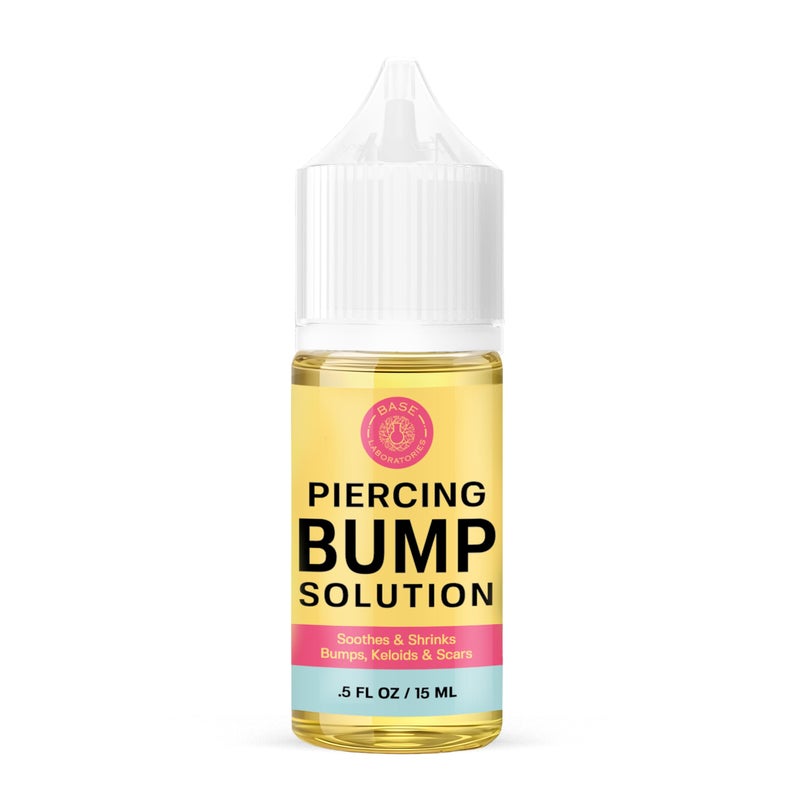 BASE LABORATORIES Piercing Bump Solution & Keloid Bump Removal | Soothing Piercing Aftercare for Piercing Bumps & Keloid Scar Removal | Ear & Nose Keloid Bumps Piercing Aftercare Solution Oil | 0.5 oz - Image 1