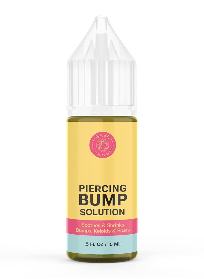 BASE LABORATORIES BASE LABORATORIES Piercing Bump Solution & Keloid Bump Removal | Soothing Piercing Aftercare for Piercing Bumps & Keloid Scar Removal | Ear & Nose Keloid Bumps Piercing Aftercare Solution Oil | 0.5 oz  - Image 1