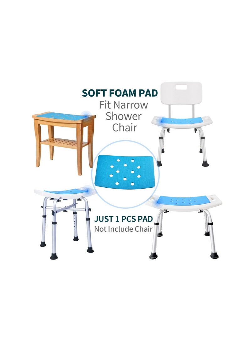 SYOSI - Bathroom Non Skid Shower Mat, Shower Stool Cushion Non Slip Soft Pad with Holes for Shower Chair Bath Seat, Bathroom Shower Chair Cushion, Waterproof, Soft Pad Cover Bath Stool for Elderly - Image 1
