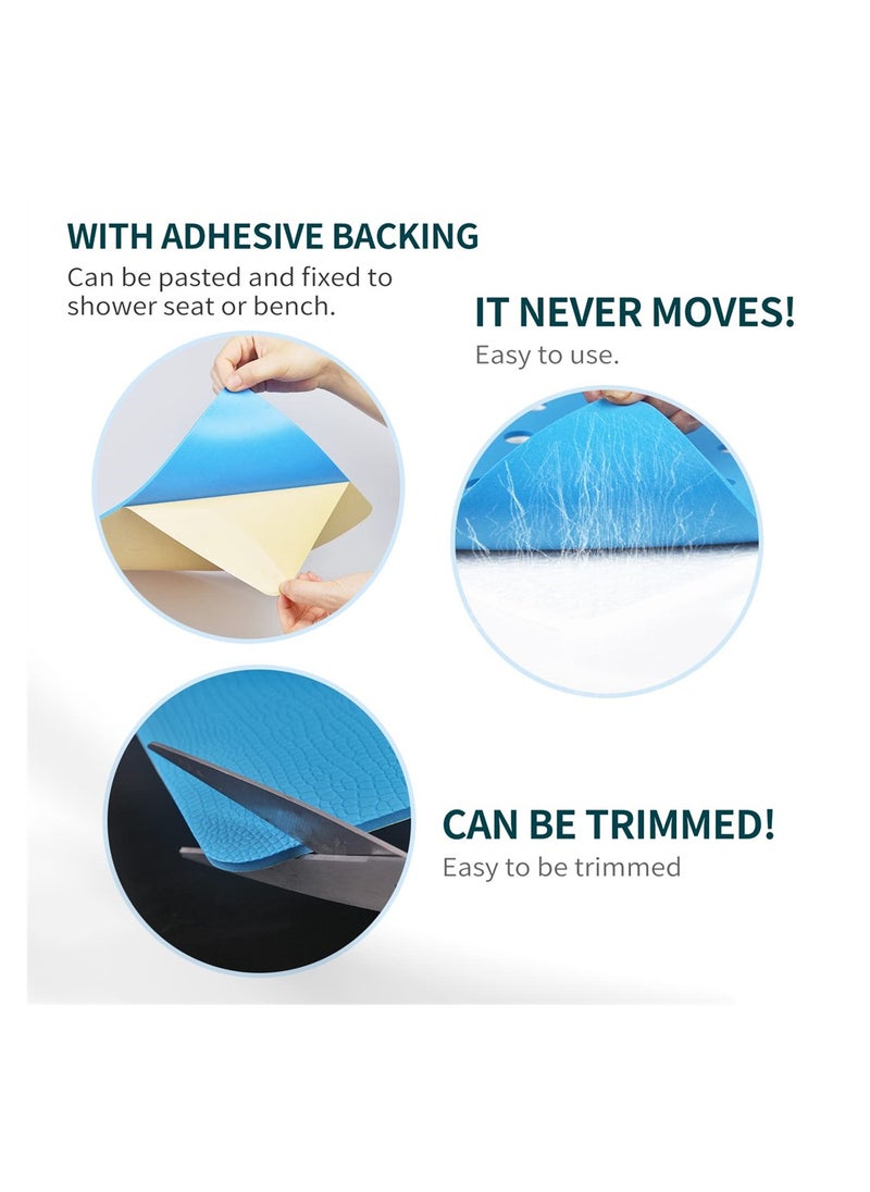 SYOSI - Bathroom Non Skid Shower Mat, Shower Stool Cushion Non Slip Soft Pad with Holes for Shower Chair Bath Seat, Bathroom Shower Chair Cushion, Waterproof, Soft Pad Cover Bath Stool for Elderly - Image 1
