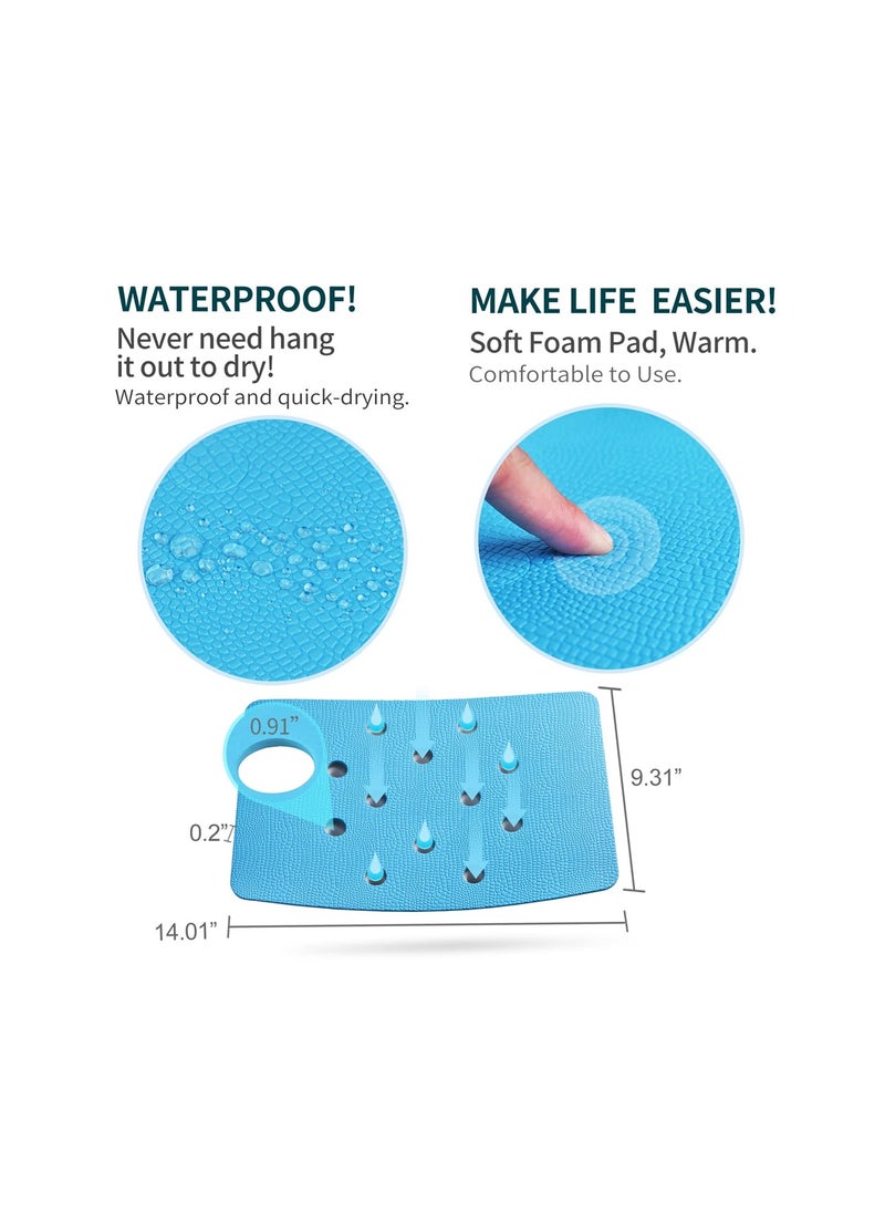 SYOSI - Bathroom Non Skid Shower Mat, Shower Stool Cushion Non Slip Soft Pad with Holes for Shower Chair Bath Seat, Bathroom Shower Chair Cushion, Waterproof, Soft Pad Cover Bath Stool for Elderly - Image 1