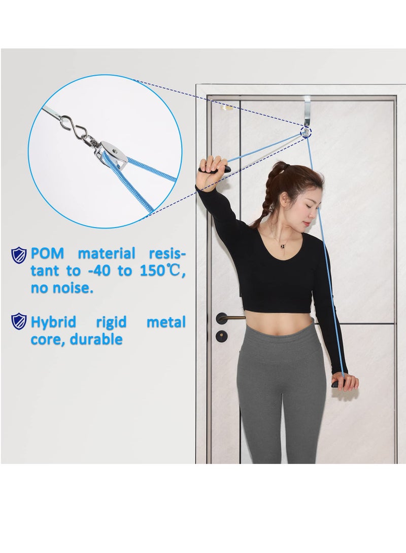 Shoulder Pulley Over The Door Physical Therapy System - Exercise Pulley for Alleviating Shoulder Pain and Facilitating Recovery from Surgery (Blue)