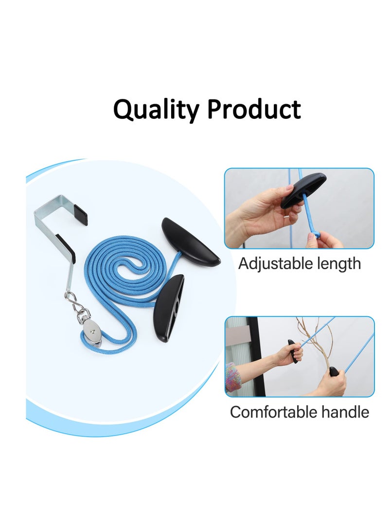 Shoulder Pulley Over The Door Physical Therapy System - Exercise Pulley for Alleviating Shoulder Pain and Facilitating Recovery from Surgery (Blue)