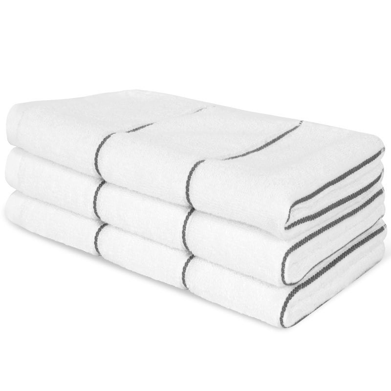 Vowanop White 3 Pack Hand Towels, 100% Cotton, Premium Quality Cloths, Highly Absorbent and Soft Feel Towels for Bathroom, Gym, Shower, Hotel, and Spa, 12x20 Inch - Image 1