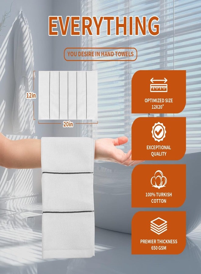Vowanop White 3 Pack Hand Towels, 100% Cotton, Premium Quality Cloths, Highly Absorbent and Soft Feel Towels for Bathroom, Gym, Shower, Hotel, and Spa, 12x20 Inch - Image 2