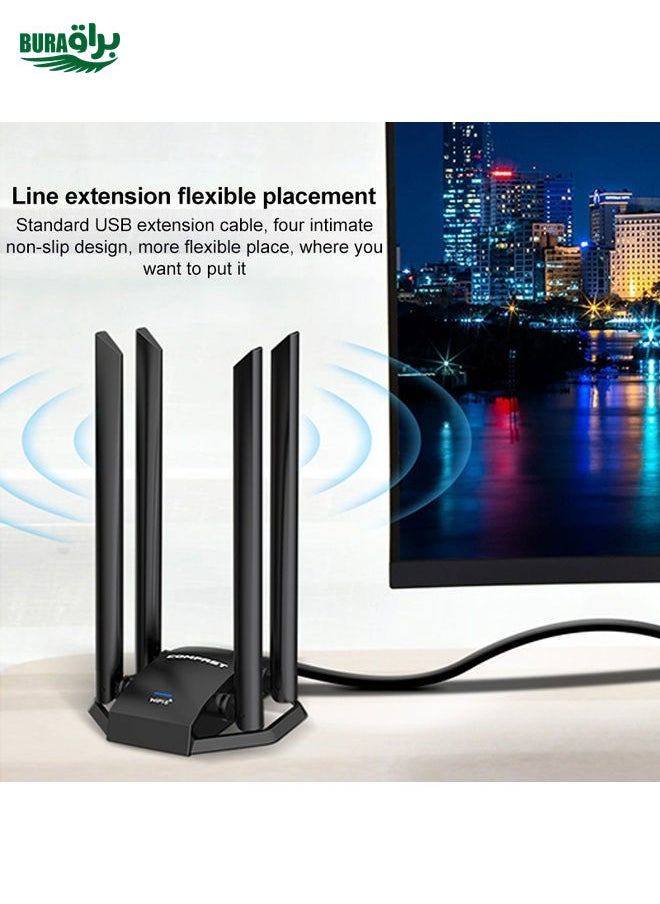 BURAQ - COMFAST CF-975AX 5400Mbps USB3.0 WiFi6 Dual Frequency Free Drive Network Card - Image 1