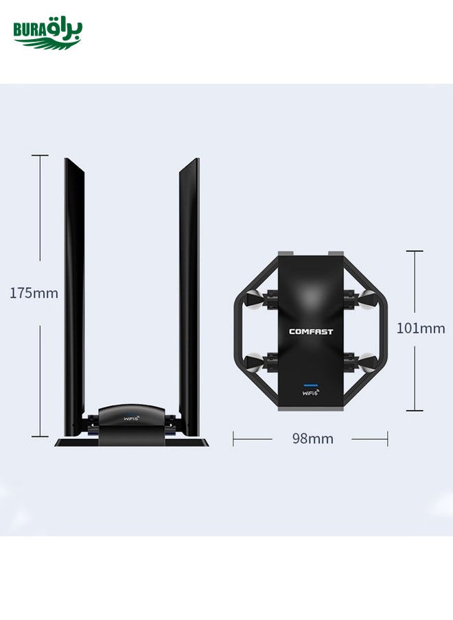 BURAQ - COMFAST CF-975AX 5400Mbps USB3.0 WiFi6 Dual Frequency Free Drive Network Card - Image 1