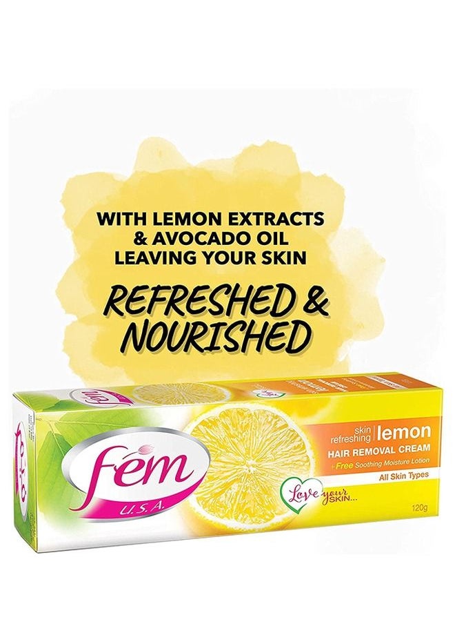 FEM USA Hair Removal Cream with Refreshing Lemon | For Skin Refreshing - 120g With pH Balancing Skin Care Lotion - pzsku/Z808AEC894C07F314046BZ/45/_/1679666503/2e030c27-771a-409f-9de9-7509a181d248