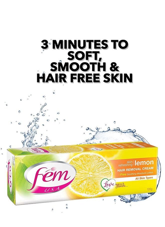 FEM USA Hair Removal Cream with Refreshing Lemon | For Skin Refreshing - 120g With pH Balancing Skin Care Lotion - pzsku/Z808AEC894C07F314046BZ/45/_/1679666504/1a521ce4-5bf0-4700-be97-c62e12c61203