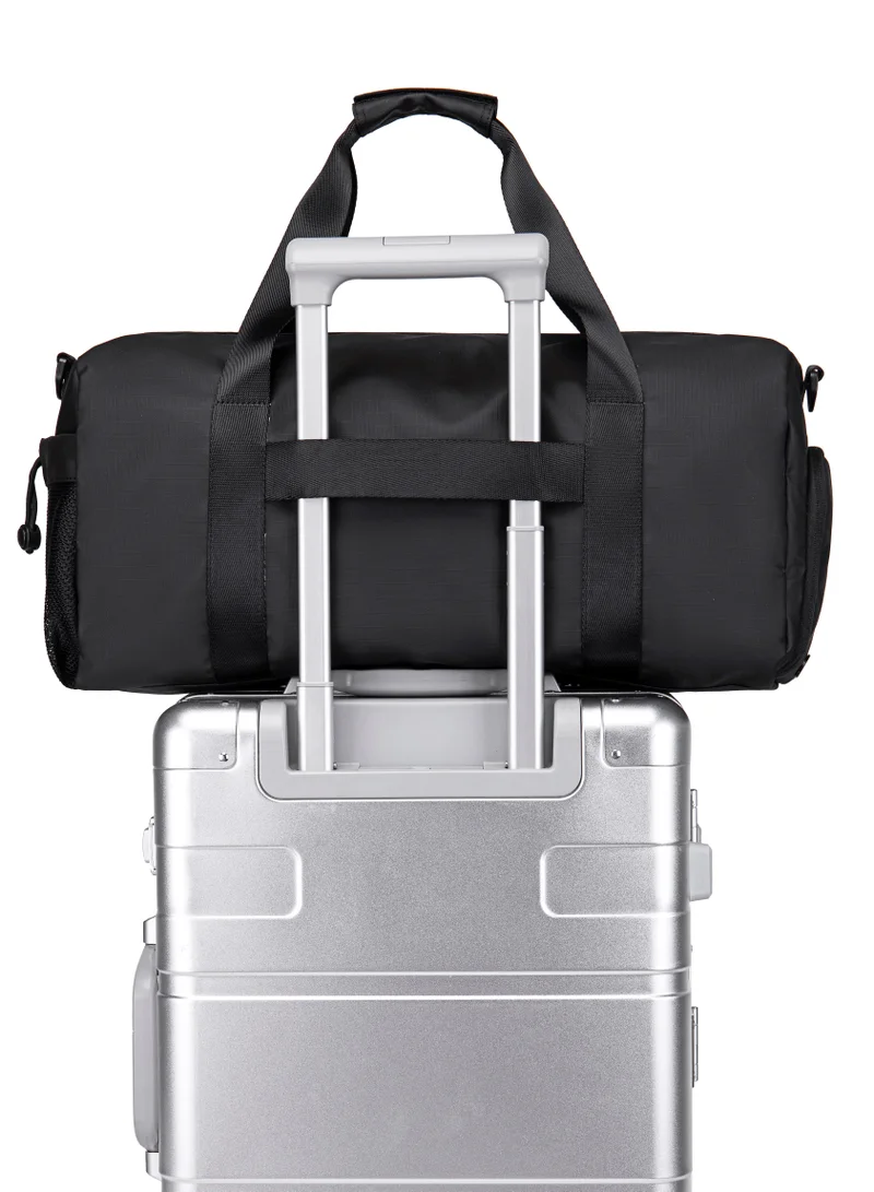 ARCTIC HUNTER Premium Gym Bag Water Resistant Duffel Bag with Shoe Compartment and Detachable Shoulder Straps for Men and Women LX00537 Black