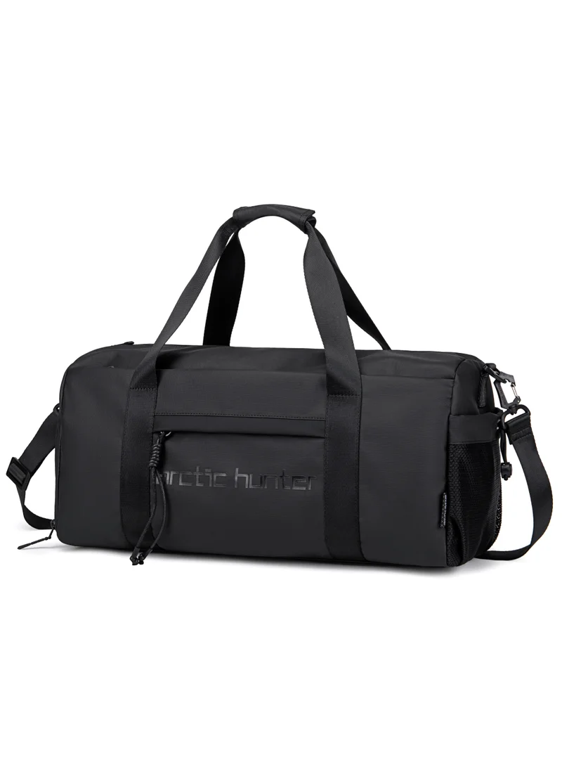 ARCTIC HUNTER premium gym bag water resistant duffel bag with shoe compartment and detachable shoulder straps for men and women lx00537 black
