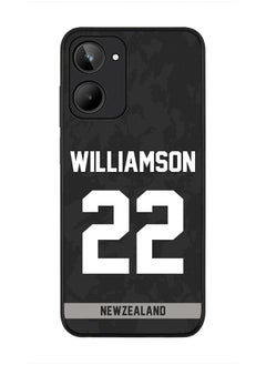 Cover for Realme 10 4G Case , Rugged Black Slim fit Soft Flexible Thin Protective Phone Cases - Player Name - Kane Williamson, Jersey Number- 22