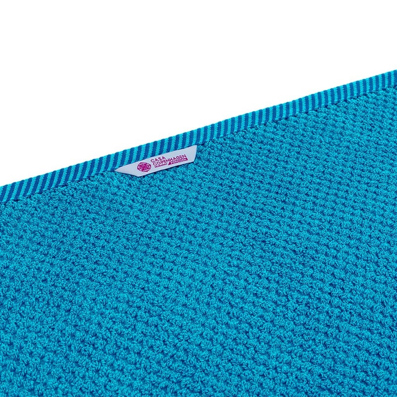 CASA COPENHAGEN Casa Copenhagen Egyptian Cotton Popcorn2 Pcs Hand Towel 40 X 60 cm Colour Teal Blue  - Image 2