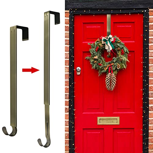 ZMCINER Wreath Hanger for Front Door Adjustable 1525 Inch Wreath Hanger 20 lbs Larger Door Upgrade Nickel