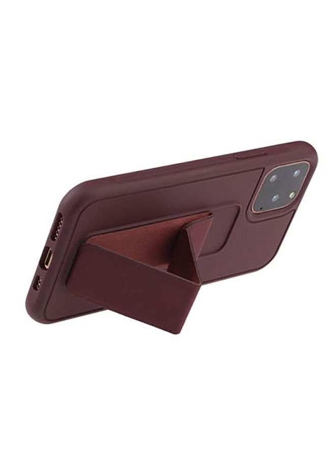 Shockproof PC TPU Protective Back Case With Wristband Holder For Apple iPhone 12/12 Pro 6.1inch Coffee - Image 3