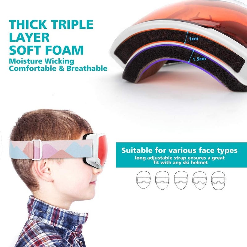 OutdoorMaster Kids Ski Goggles, Snowboard Goggles - Youth Snow Goggles - Image 4