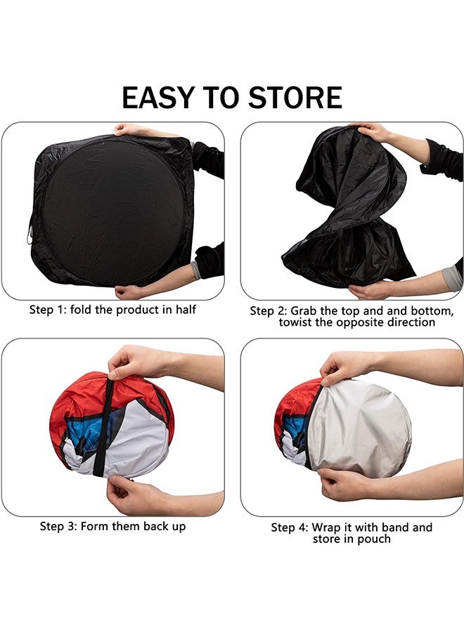 Car Windshield Sun Shade, Funny Car Eyes Sun Visor - Wear-Resistant Black Tape, Foldable 59'x27.5' - Image 5