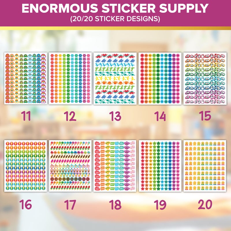 Decorably 6,882 Assorted Small Reward Stickers for Kids - 60 Sheets Sticker Chart Stickers, Classroom Activities, Positive Reinforcement, Arts & Crafts, Scrapbooking, Gift - Image 4