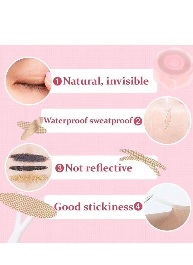HY Eyelid Tape, Invisible Double Eyelid Lift Strips Instant Eyelid Stickers, Self-Adhesive Eye Tapes Fiber for Hooded Droopy Uneven Mono-eyelids, Big Eye Tools with Fork Rods & Tweezers 1200 Pcs  - Image 3