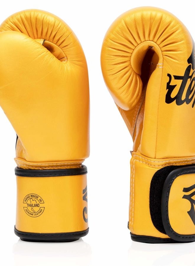 FAIRTEX BGV1 Muay Thai Boxing Training Sparring Gloves 10 oz Falcon Gold - Image 5