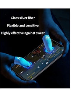 FlyDigi 4 Piece Gaming Finger Sleeve Gloves - Gaming Finger Sleeve 0.3mm Fiber Seamless Thumbtip Sleeve for Mobile Gaming Sweat Resistant for PUBG/Cod/LOL/ROS Gaming Finger Sleeve (with Box)  - Image 2