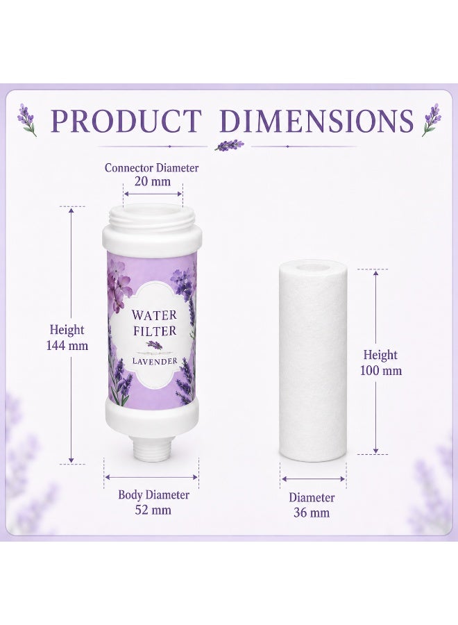 FEELSO Shower Filter for Hair Loss with 4 Replaceable PP Cotton Cartridge Lavender - Image 4