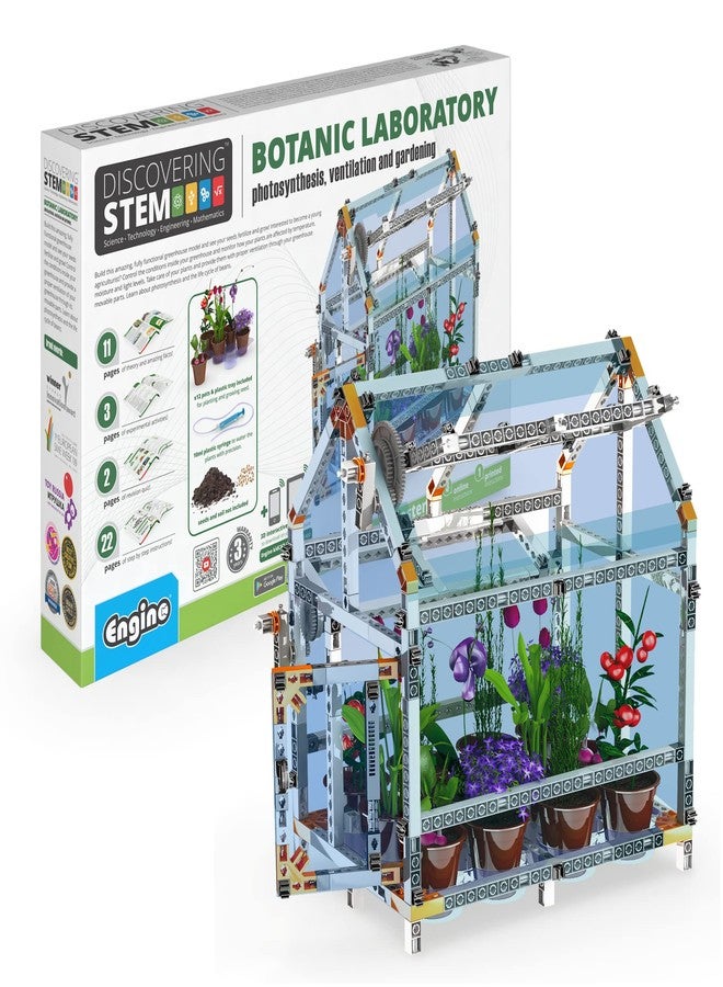 Engino- STEM Toys, Building Set for Kids 9+, Botanic Laboratory- Fully Functional Greenhouse, STEM Kit, Gift for Boys & Girls, Engineering Kit, Learning & Education Toys - Image 1
