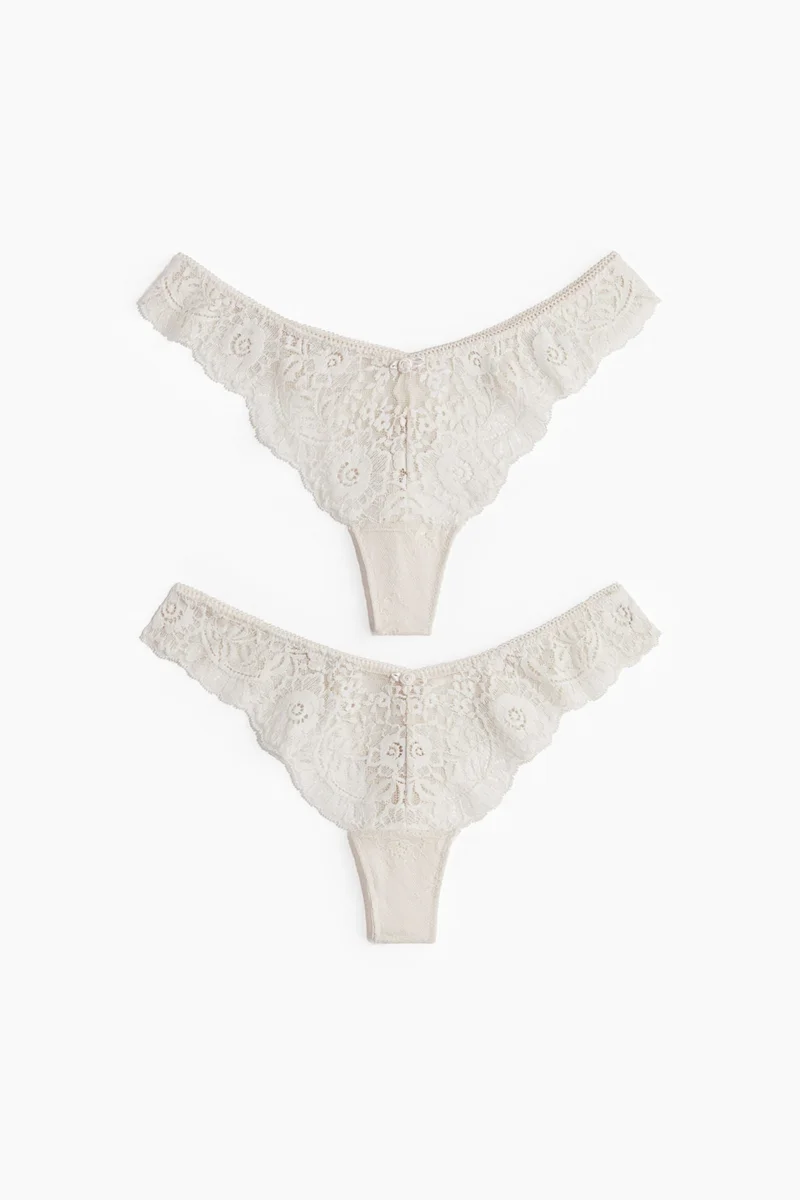 H&M 2-pack lace thong briefs