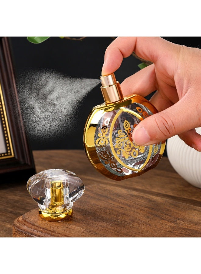 50ml glass perfume essential oil bottle Arabian style gold stamping bottle aromatherapy bottle portable sub bottle exotic essential oil bottle - Image 2