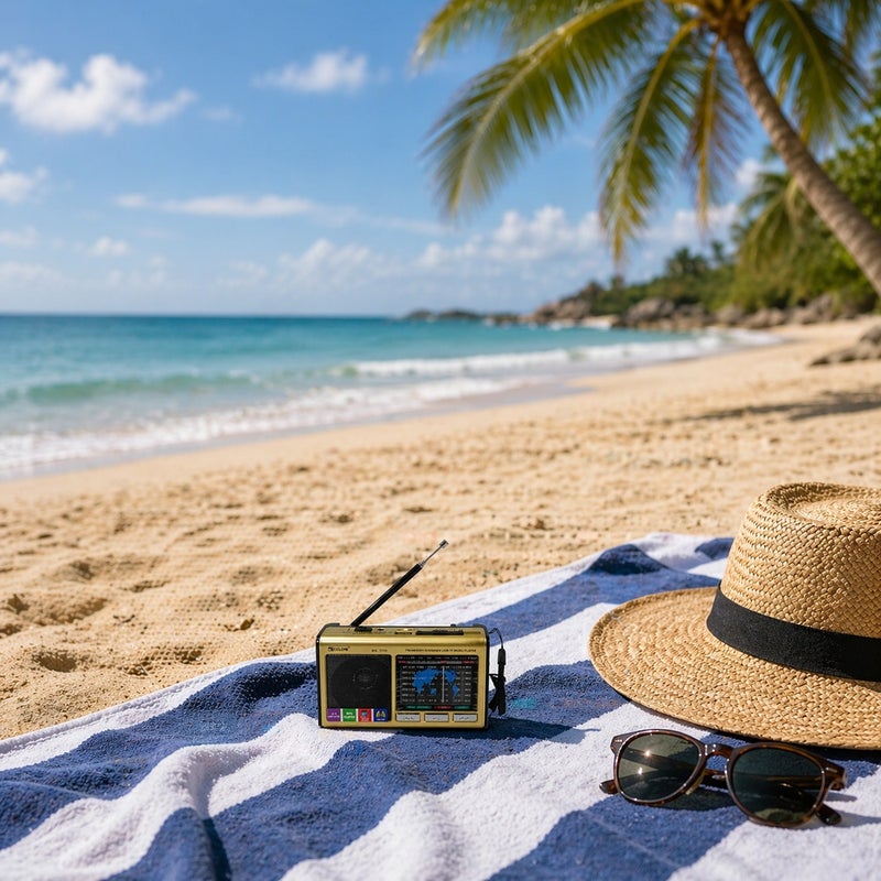 Portable Multi-Band Radio with MP3 Player & Antenna - Gold - A1-322 - Image 3