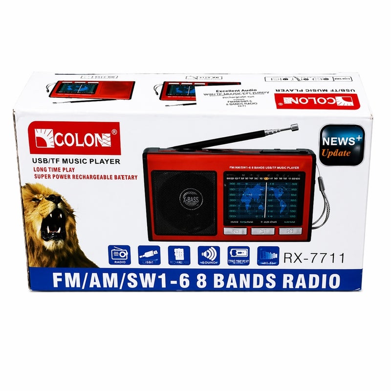 Portable Multi-Band Radio with MP3 Player & Antenna - Gold - A1-322 - Image 4