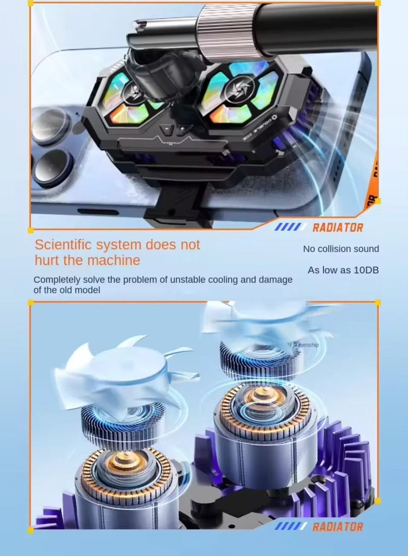 Mobile Phone Heat Sink SL22  Semiconductor Digital Display Dual Fan Super Silent Fast Cooling - Image 2